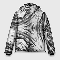 Куртка зимняя мужская Черно-белый абстрактный узор Трио, цвет: 3D-черный
