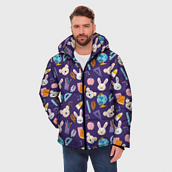 Куртка зимняя мужская Коалы и зайки, цвет: 3D-светло-серый — фото 2