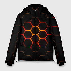 Куртка зимняя мужская Раскалённые соты - текстура, цвет: 3D-черный
