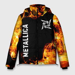 Куртка зимняя мужская Metallica и пылающий огонь, цвет: 3D-черный