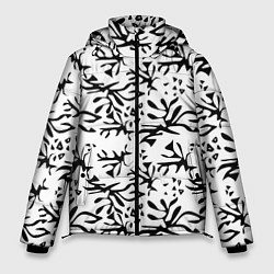 Куртка зимняя мужская Черно белый абстрактный модный узор, цвет: 3D-светло-серый