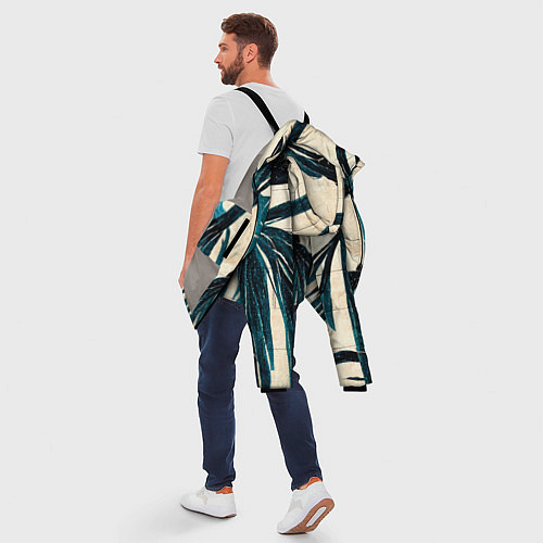 Мужская зимняя куртка Винтажные пальмы / 3D-Светло-серый – фото 5