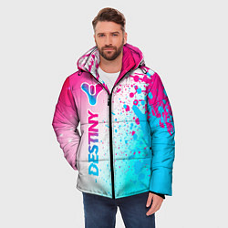 Куртка зимняя мужская Destiny neon gradient style: по-вертикали, цвет: 3D-черный — фото 2