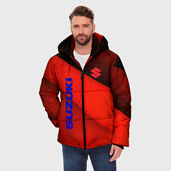 Куртка зимняя мужская Suzuki - абстракция, цвет: 3D-красный — фото 2