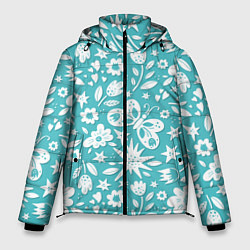 Куртка зимняя мужская Нежный цветочный паттерн, цвет: 3D-красный