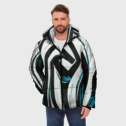 Куртка зимняя мужская Цифровой окрас зебры, цвет: 3D-черный — фото 2