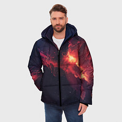 Куртка зимняя мужская Космическое пламя, цвет: 3D-красный — фото 2