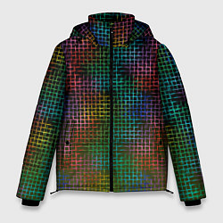 Куртка зимняя мужская Неоновый сетчатый узор, цвет: 3D-черный