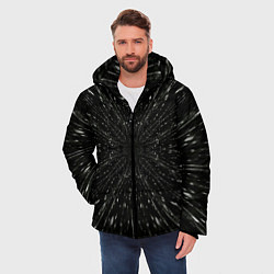Куртка зимняя мужская Летящее трехмерное пространство, цвет: 3D-черный — фото 2