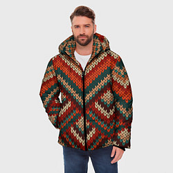 Куртка зимняя мужская Вязаная ткань - текстура, цвет: 3D-светло-серый — фото 2