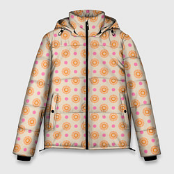 Куртка зимняя мужская Цветочки пастельного цвета, цвет: 3D-черный