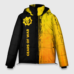 Куртка зимняя мужская Gears of War - gold gradient: по-вертикали, цвет: 3D-черный