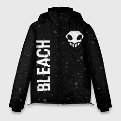 Куртка зимняя мужская Bleach glitch на темном фоне: надпись, символ, цвет: 3D-черный