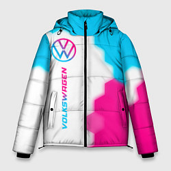 Мужская зимняя куртка Volkswagen neon gradient style: по-вертикали