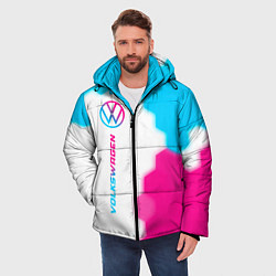 Куртка зимняя мужская Volkswagen neon gradient style: по-вертикали, цвет: 3D-черный — фото 2