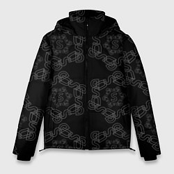 Куртка зимняя мужская Геометрическая абстракция из букв, цвет: 3D-черный