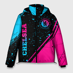 Куртка зимняя мужская Chelsea - neon gradient: надпись, символ, цвет: 3D-черный