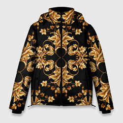 Куртка зимняя мужская Золотая гжель узор, цвет: 3D-черный