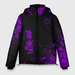 Куртка зимняя мужская Blink 182 фиолетовые брызги, цвет: 3D-черный