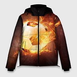 Куртка зимняя мужская Футбольный мяч огонь, цвет: 3D-светло-серый