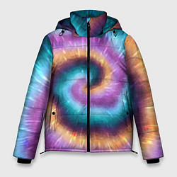 Куртка зимняя мужская Сине-фиолетовый тай дай, цвет: 3D-черный