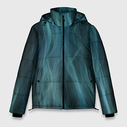 Куртка зимняя мужская Прерывистый абстрактный синий дым во тьме, цвет: 3D-красный