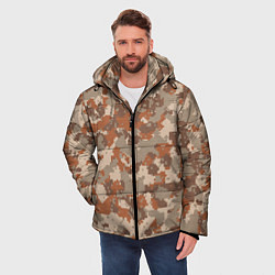 Куртка зимняя мужская Цифровой камуфляж - серо-коричневый, цвет: 3D-светло-серый — фото 2