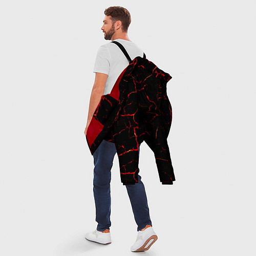 Мужская зимняя куртка Текстура лавы / 3D-Красный – фото 5