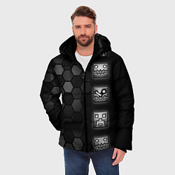 Куртка зимняя мужская Geometry Dash game, цвет: 3D-светло-серый — фото 2