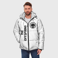 Куртка зимняя мужская The Offspring glitch на светлом фоне: надпись, сим, цвет: 3D-черный — фото 2