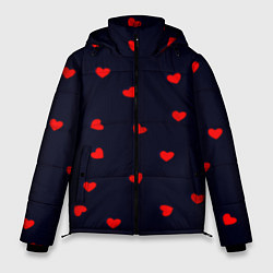 Куртка зимняя мужская Сердечки, цвет: 3D-светло-серый