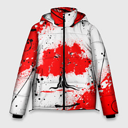 Куртка зимняя мужская Цветущая сакура, цвет: 3D-светло-серый