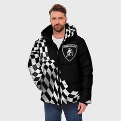 Куртка зимняя мужская Lamborghini racing flag, цвет: 3D-черный — фото 2