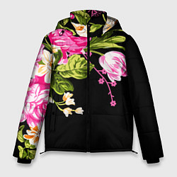 Куртка зимняя мужская Букет цветов, цвет: 3D-черный
