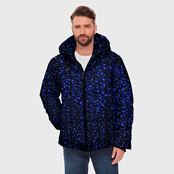 Куртка зимняя мужская Праздничные неоновые огоньки, цвет: 3D-черный — фото 2