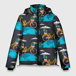 Куртка зимняя мужская Велопрогулка, цвет: 3D-красный
