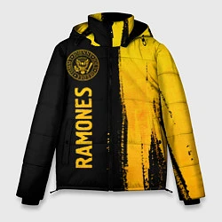 Куртка зимняя мужская Ramones - gold gradient: по-вертикали, цвет: 3D-черный