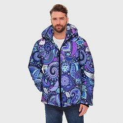 Куртка зимняя мужская Flower patterns, цвет: 3D-светло-серый — фото 2