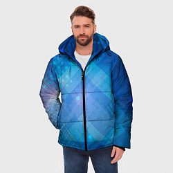 Куртка зимняя мужская Точки и взаимосвязанные линии, цвет: 3D-красный — фото 2
