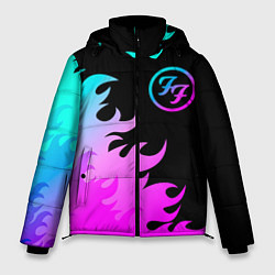 Куртка зимняя мужская Foo Fighters неоновый огонь, цвет: 3D-черный