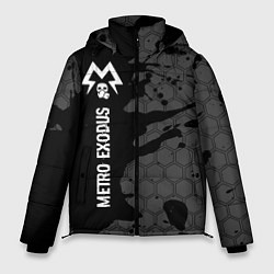 Куртка зимняя мужская Metro Exodus glitch на темном фоне: по-вертикали, цвет: 3D-черный