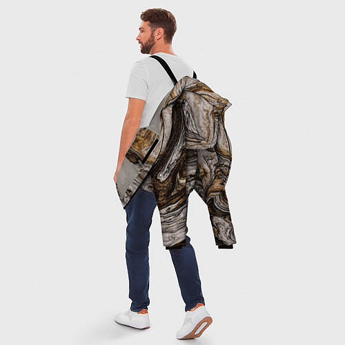 Мужская зимняя куртка Золотистый мрамор / 3D-Светло-серый – фото 5