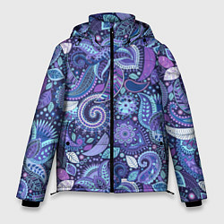 Куртка зимняя мужская Индийский орнамент - Пейсли, цвет: 3D-светло-серый