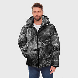 Куртка зимняя мужская Текстура - Crack, цвет: 3D-черный — фото 2