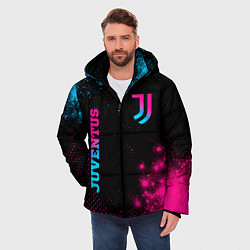 Куртка зимняя мужская Juventus - neon gradient: надпись, символ, цвет: 3D-черный — фото 2