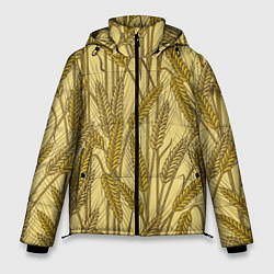 Куртка зимняя мужская Винтажные колоски пшеницы, цвет: 3D-красный