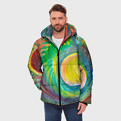 Куртка зимняя мужская Лунная соната абстракция акварель, цвет: 3D-светло-серый — фото 2