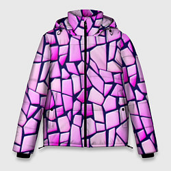Куртка зимняя мужская Абстрактная мозаика - паттерн, цвет: 3D-черный
