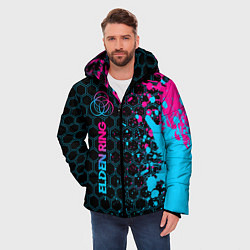 Куртка зимняя мужская Elden Ring - neon gradient: по-вертикали, цвет: 3D-черный — фото 2