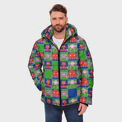 Куртка зимняя мужская Пиксельный рисунок поп арт, цвет: 3D-красный — фото 2